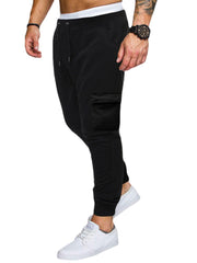 Jogginghose aus Baumwolle mit mehreren Taschen und Kordelzug für Herren - einfarbig