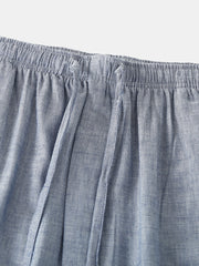 Karierte Pyjamahose aus Baumwolle für Herren mit Kordelzug und Taschen – lässige Homewear
