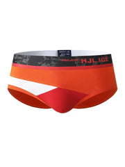 Herren-Slip aus Baumwolle mit Farbblock-Muster, Skinny Fit, mittlere Taille, Stretch, atmungsaktiv