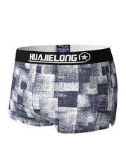 Herren-Boxershorts mit Farbblock-Print, 100 % Baumwolle, atmungsaktiv, elastisch, mittlere Taille, Arrow