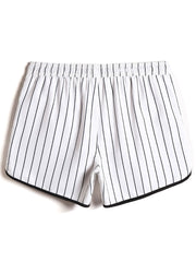 Schnelltrocknende Strandshorts für Herren mit Streifen, Kordelzug und Kontrasteinfassung