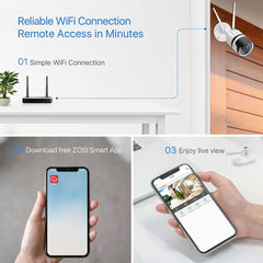 5MP HD-WLAN-Außenkamera: KI-Personenerkennung, Farbnachtsicht, 2-Wege-Audio, wasserdicht, kabellose CCTV-IP-Kamera