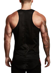 Ärmellose Tanktops für Workout und Fitness für Herren – 6 Farben, Textdruck