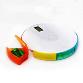 7-Tage-Pillendose in Regenbogenfarben mit intelligenter digitaler Erinnerungsanzeige – wasserdichter, tragbarer Pillendosierer und Aufbewahrungsbox