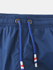 Schnelltrocknende, einfarbige Strand-Boardshorts für Herren mit Kompressionsfutter und Kordelzug