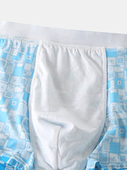 Herren-Boxershorts aus Eisseide und Baumwolle mit U-förmigem Beutel, atmungsaktiv, dehnbar, für zu Hause – dünn und bequem