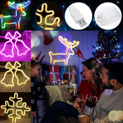 LED-Lampe mit Akku und USB-Neonlicht – Nachtlicht-Kunst-Wanddekoration für warme Partys und Weihnachtsdekoration