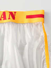 Durchsichtige Boardshorts für Herren mit Buchstaben-Aufdruck und elastischer Taille