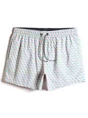 Schnelltrocknende Strandshorts mit Geo-Print und Kordelzug für Herren