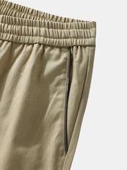 Men's Solid Color Drawstring Elastic Waist Mid-Length Shorts