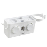 Multifunktionaler Zahnbürstenhalter mit automatischem Zahnpastaspender und Haartrocknerablage