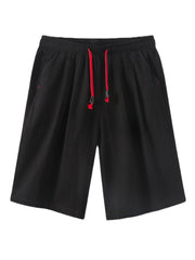 Einfarbige Freizeitshorts für Herren mit elastischem Bund und Kordelzug - bequem und stilvoll