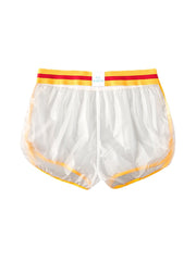 Durchsichtige Boardshorts für Herren mit Buchstaben-Aufdruck und elastischer Taille
