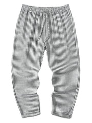 Lockere, gerade Hose mit Nadelstreifen und Kordelzug für Herren mit Taschen