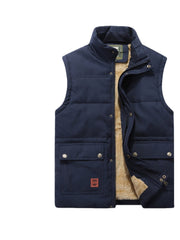 Wasserabweisende Fleeceweste für Herren mit Multifunktionstaschen - Einfarbig für den Außenbereich