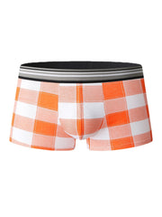 Atmungsaktive Boxershorts für Herren aus Baumwolle mit mittelhohem Bund und Karomuster