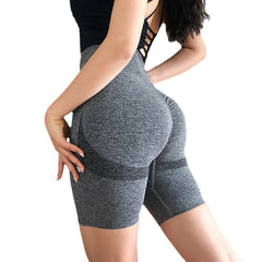 Yoga-Shorts mit hoher Taille für Damen – Nylon-Spandex, Po-Lift, atmungsaktiv, für Fitnessstudio-Workout, Laufen, Sommer-Activewear
