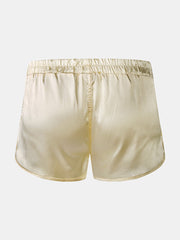 Einfarbige Seiden-Boxershorts für Herren – atmungsaktiv, leicht, elastischer Bund, lockere Passform