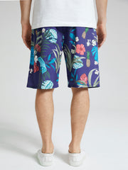 Urlaubs-Shorts mit Kordelzug und tropischem Print für Herren – Lockere Passform
