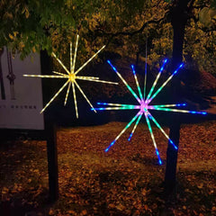 LED-Starburst-Lichterkette – DIY-Feuerwerksstrahl, Weihnachtsgirlande, Festivaldeko, ferngesteuerte Lichterkette
