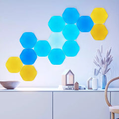 Hexagons WiFi Smart LED-Licht-Set – DIY-Nachtlampe, Sprach- und App-Steuerung, 16 Millionen Farben, HomeKit-, Alexa- und Google Home-kompatibel