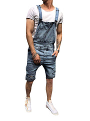 Kurzer, lässiger Jeans-Overall für Herren im Slim Fit