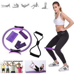 5-teiliges Widerstandsbänder- und Pilatesring-Set – Elastische Bänder für Fitness, Yoga und Training