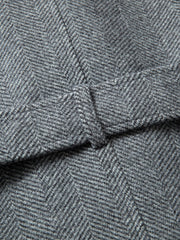 Mittellanger Wollmantel im britischen Stil für Herren mit Gürtel - lässig und dick