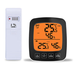 Digitales Thermometer-Hygrometer mit großem Bildschirm für drinnen und draußen mit Temperatur, Luftfeuchtigkeit und Wecker