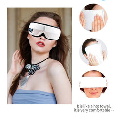 Foldable Eye Massager with Heat, Vibration, Airbag Pressure, Bluetooth Music - Relieves Fatigue