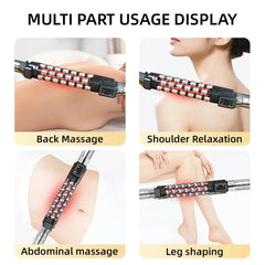 36W Heated Massage Roller with 360° Rotating Balls for Full Body, Anti-Cellulite - Red Light Therapy
