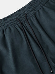 Einfarbige, knöchellange Freizeithose für Herren mit Gesäßtaschen