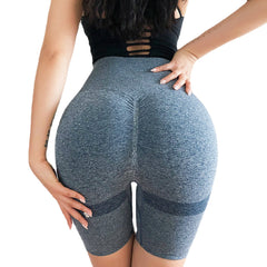 Yoga-Shorts mit hoher Taille für Damen – Nylon-Spandex, Po-Lift, atmungsaktiv, für Fitnessstudio-Workout, Laufen, Sommer-Activewear