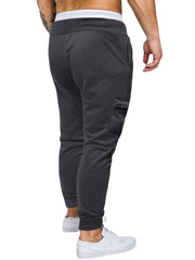 Jogginghose aus Baumwolle mit mehreren Taschen und Kordelzug für Herren - einfarbig
