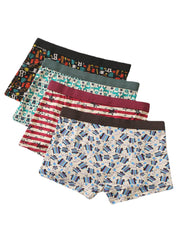 4-teilige Herrenunterwäsche mit Modal-Print – weiche, konvexe Boxershorts