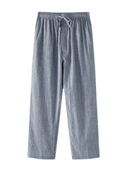 Karierte Pyjamahose aus Baumwolle für Herren mit Kordelzug und Taschen – lässige Homewear