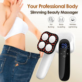 4-in-1 Cordless Electric Body Massager for Belly, Waist, Arm, Leg, Butt - Slimming Anti-Cellulite Machine