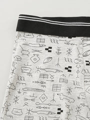 Multipacks Herren-Boxershorts mit Graffiti-Print und U-Konvex-Form – Atmungsaktive Baumwollunterwäsche
