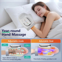 Electric Hand Massager with Heat Compression, Carpal Tunnel Relief, Kneading Rollers, Portable Vibrating Gloves