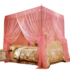 Luxury Princess Style Bed Canopy, 1.8 x 2m, Four Corner Mosquito Netting Curtain, Bedding for All Genders