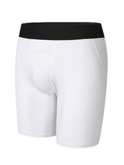 Einfarbige, elastische, schmale, schnelltrocknende Fitness-Shorts für Herren mit Netzstoff im Schritt