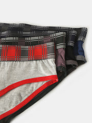 Herren-Unterwäsche aus Modal mit U-Pouch und Karomuster und elastischem Bund