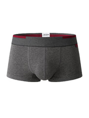 Men's Breathable Cotton Boxers with Antibacterial Pouch and Contrast Waistband