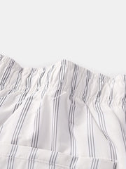 Gemütliche, gestreifte, schnelltrocknende Loungewear-Shorts mit Kordelzug für Herren