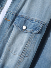 Herren-Denimmäntel mit doppelter Taschennahtstruktur