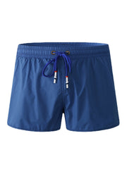 Schnelltrocknende, einfarbige Strand-Boardshorts für Herren mit Kompressionsfutter und Kordelzug