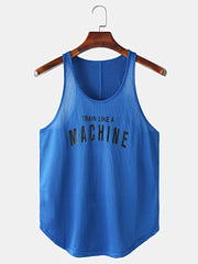 Fitness-Workout-Tanktops für Herren – Rundhalsausschnitt, bedrucktes Design