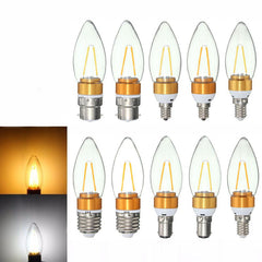 2W Non-Dimmable Filament Candle Light Bulb Lamp, 110V Incandescent