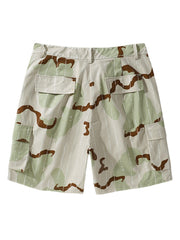 Latzshorts für Herren mit mehreren Taschen und Kordelzug sowie Gürtel - Mittellang