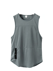 Atmungsaktive Mesh-Active-Tanktops für Herren mit Reißverschlusstaschen